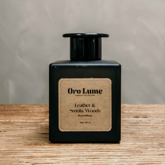 Leather & Smokey Woods Reed Diffuser