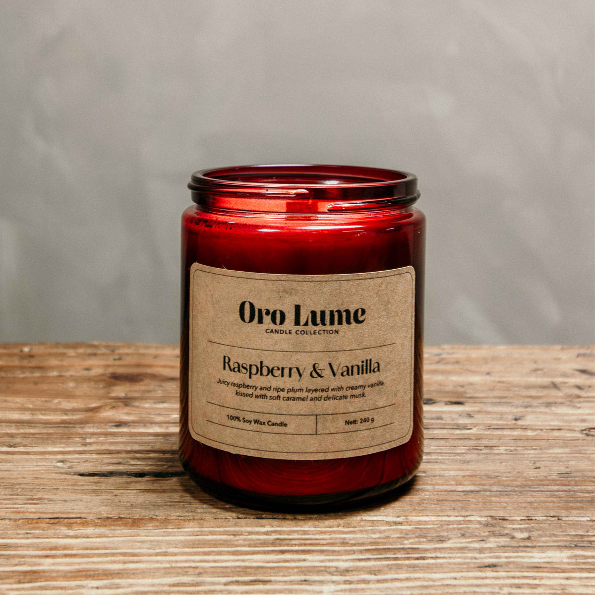 Raspberry & Vanilla Soy Candle