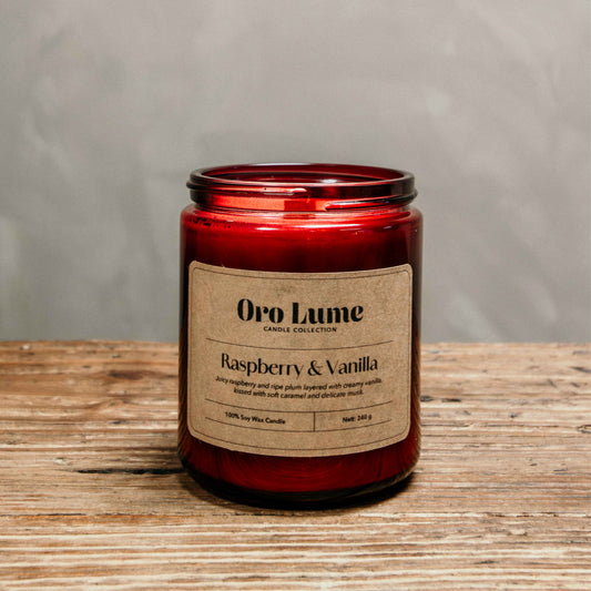 Raspberry & Vanilla Soy Candle