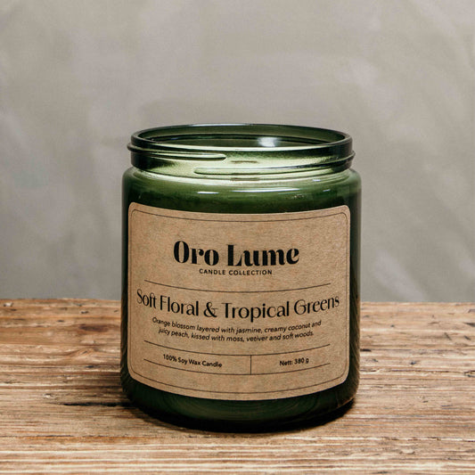 Soft Floral & Tropical Greens Soy Candle